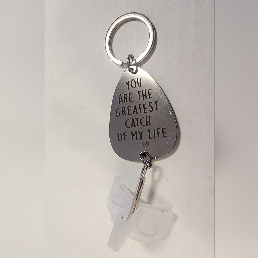 Silver Keychain with Engraved Message